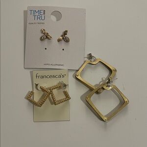 Gold Earrings Set by Time and Tru & Francesca's